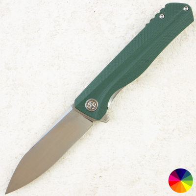 Нож Petrified Fish Forward, D2, Satin, G10 Green Handle, PF818GRS